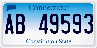 CT license plate AB49593