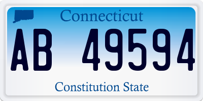 CT license plate AB49594