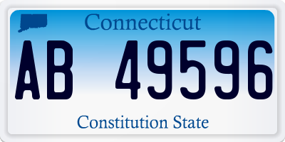 CT license plate AB49596