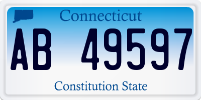 CT license plate AB49597