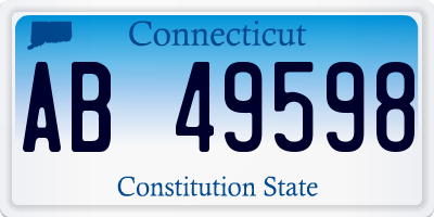 CT license plate AB49598