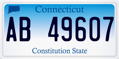 CT license plate AB49607