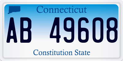 CT license plate AB49608