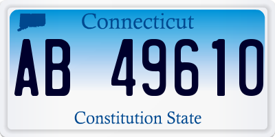 CT license plate AB49610