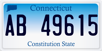 CT license plate AB49615