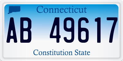 CT license plate AB49617