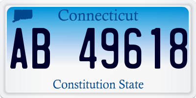 CT license plate AB49618