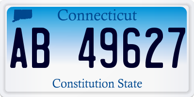 CT license plate AB49627