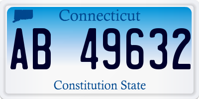 CT license plate AB49632