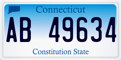 CT license plate AB49634