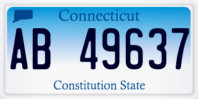 CT license plate AB49637