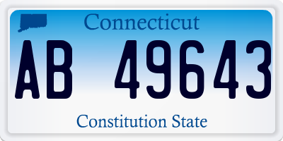 CT license plate AB49643