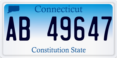 CT license plate AB49647