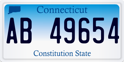 CT license plate AB49654