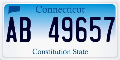 CT license plate AB49657