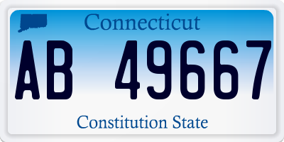 CT license plate AB49667