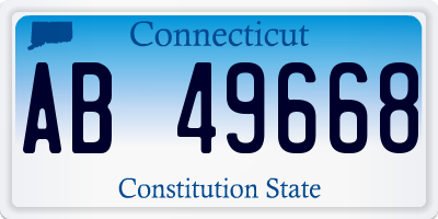 CT license plate AB49668