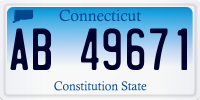 CT license plate AB49671