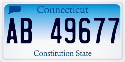 CT license plate AB49677