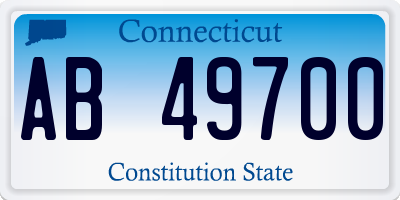 CT license plate AB49700