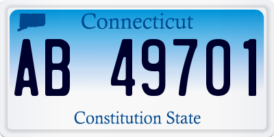 CT license plate AB49701