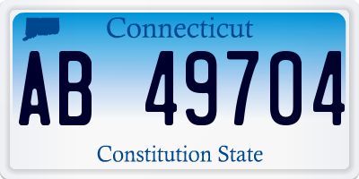 CT license plate AB49704