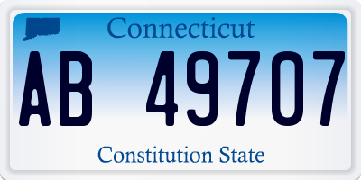 CT license plate AB49707