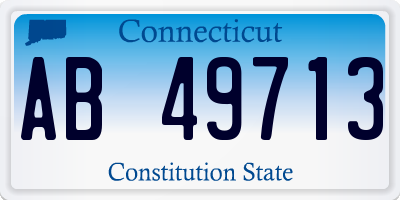 CT license plate AB49713