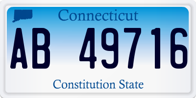 CT license plate AB49716