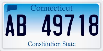 CT license plate AB49718