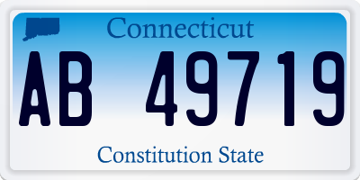 CT license plate AB49719