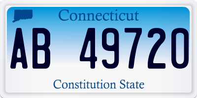 CT license plate AB49720