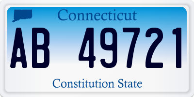 CT license plate AB49721