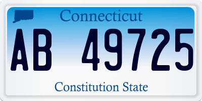 CT license plate AB49725