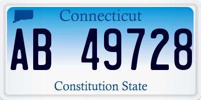 CT license plate AB49728