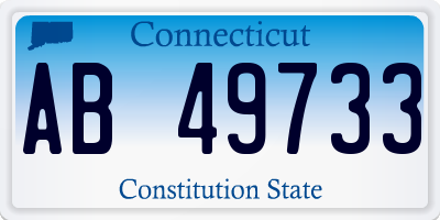 CT license plate AB49733