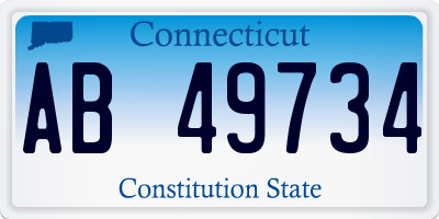 CT license plate AB49734