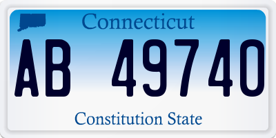 CT license plate AB49740