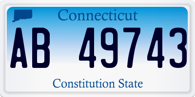 CT license plate AB49743