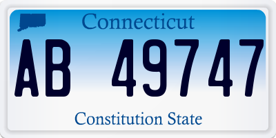 CT license plate AB49747