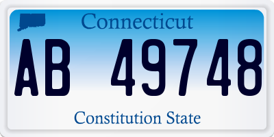 CT license plate AB49748