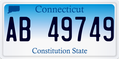 CT license plate AB49749