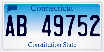 CT license plate AB49752