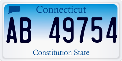 CT license plate AB49754