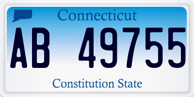 CT license plate AB49755