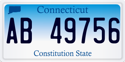 CT license plate AB49756