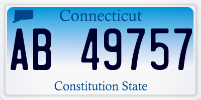 CT license plate AB49757