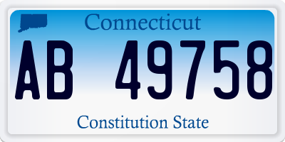 CT license plate AB49758