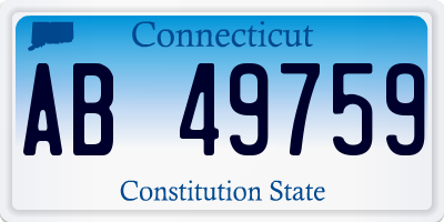 CT license plate AB49759