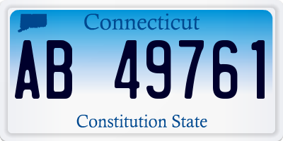 CT license plate AB49761